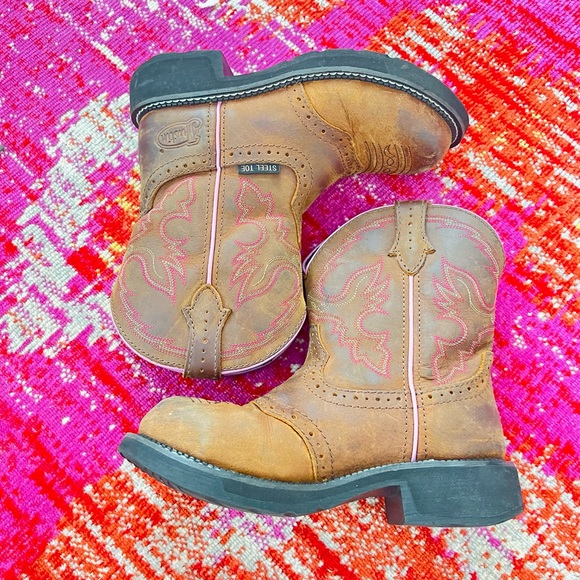 Justin Boots Shoes Justin Steel Toe Cowgirl Boots Poshmark